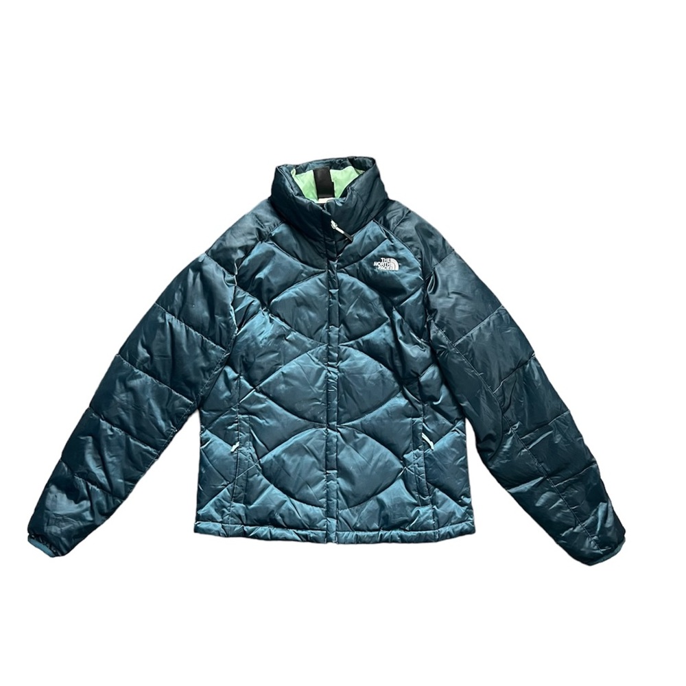 The North Face Quilted Full Zip Puffy Goose Down Insulated Sporty Jacket EUC L